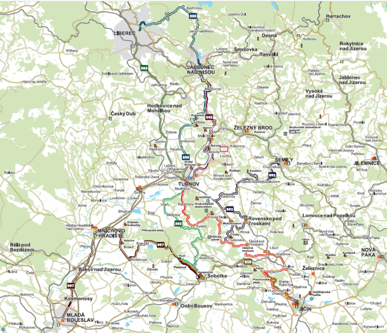 mapa turistické autobusy