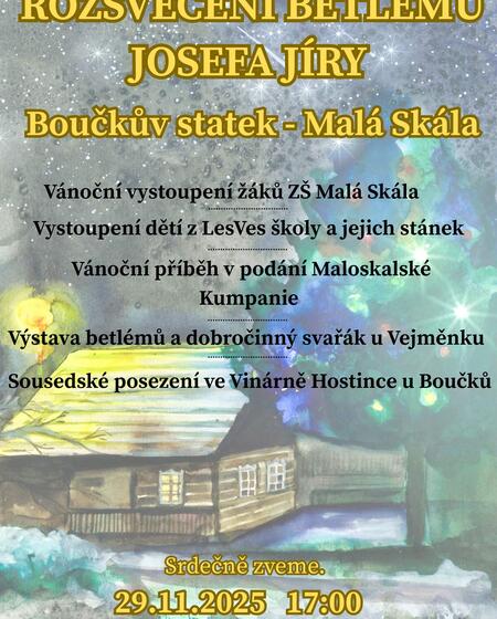 Rozsvěcení betlému Josefa Jíry na Boučkově statku 