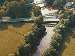 Aerial view of the Jizera River