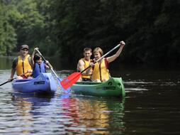 Canoeists on the river Jizera by Svijany