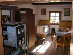 Gezimmerte Holzhütte Innenbereich